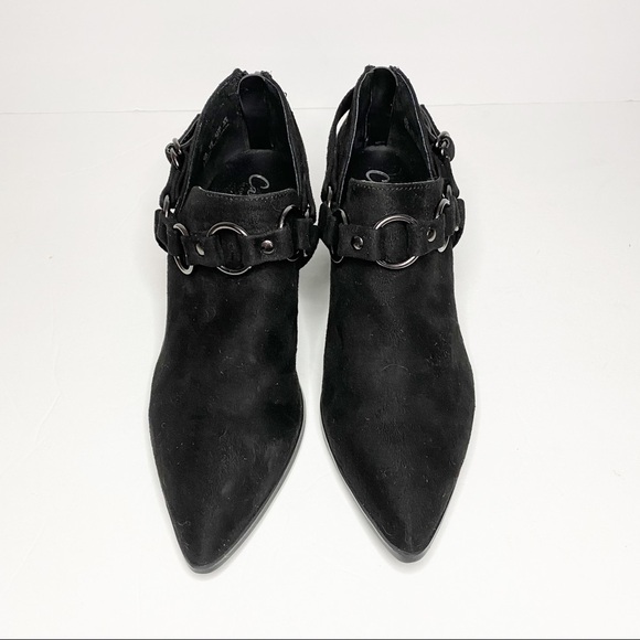 Carlos by Carlos Santana Black Vegan Suede Pointer Ankle Booties - Picture 5 of 13